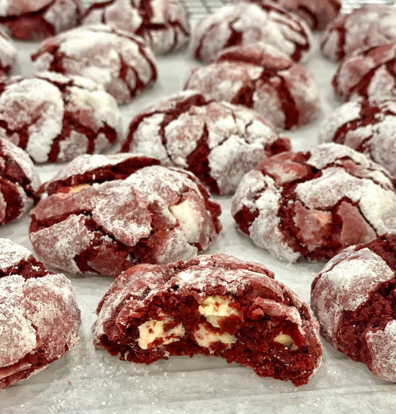 Red Velvet White Chocolate Chip Cookies