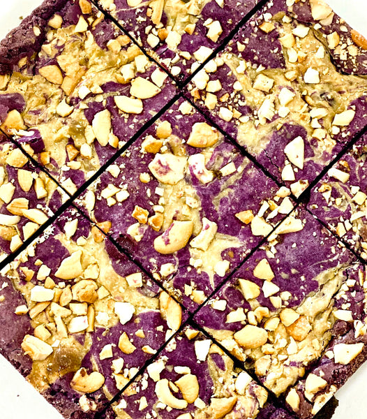 Ube Yema Fudgy Brownies with Cashews (Pack of 9)